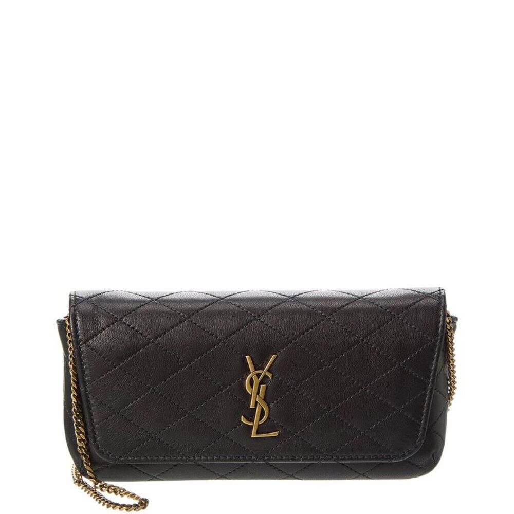 Saint Laurent Gaby Chain Quilted Leather Phone Holder